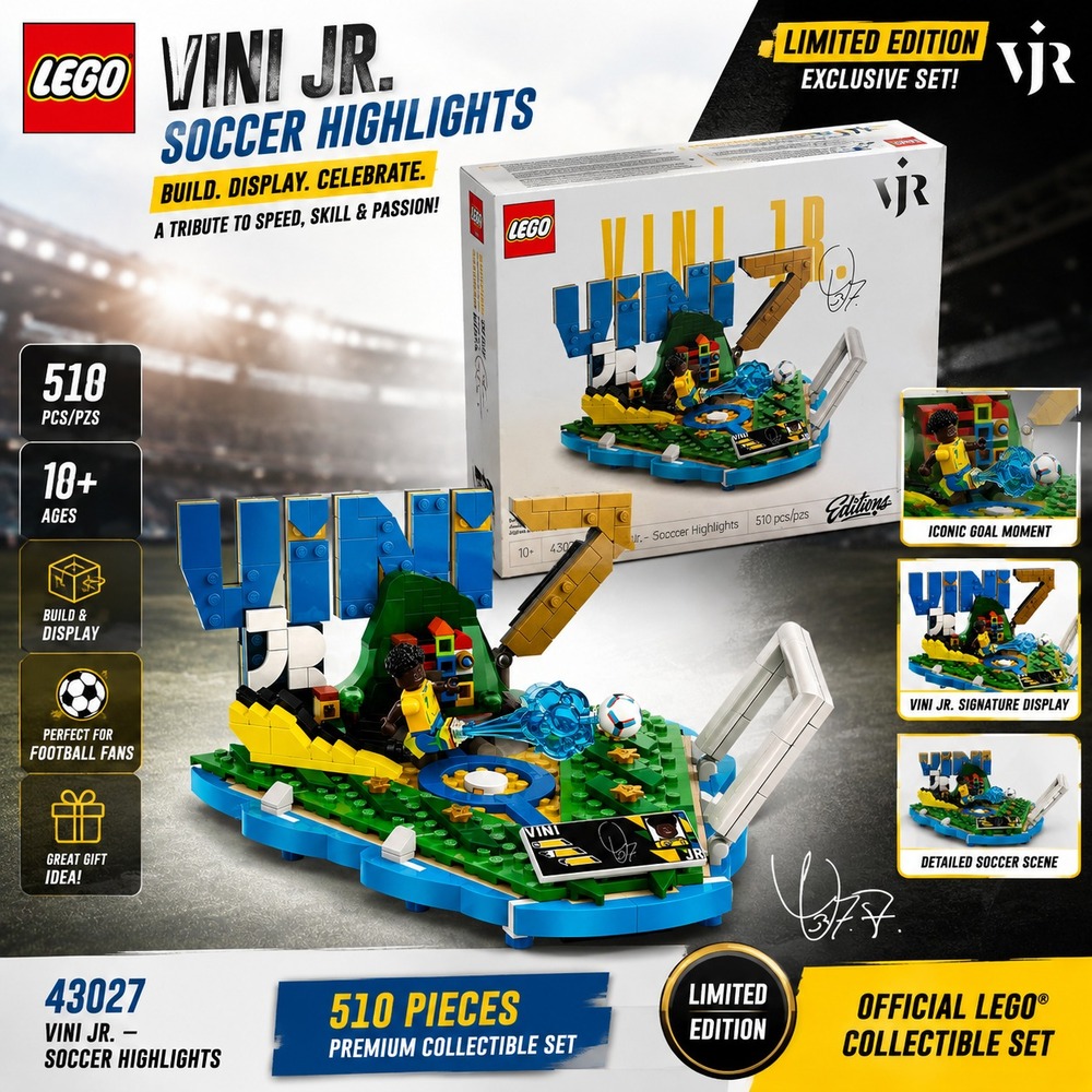 LEGO CREATIONS/43027/VINI JR SOCCER EDITION/510 PCS/NEW & SEALED/MSLCVJ082126